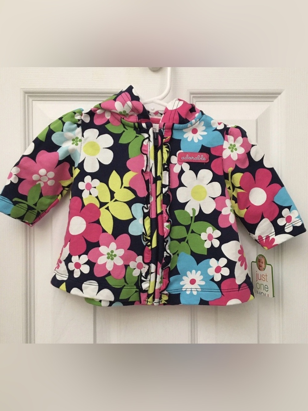 Carter’s Just One You Hooded Jacket Girl’s Baby Size 3M 8-12.5 lbs Floral NEW
